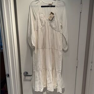 Feathery Dream Cotton midi dress